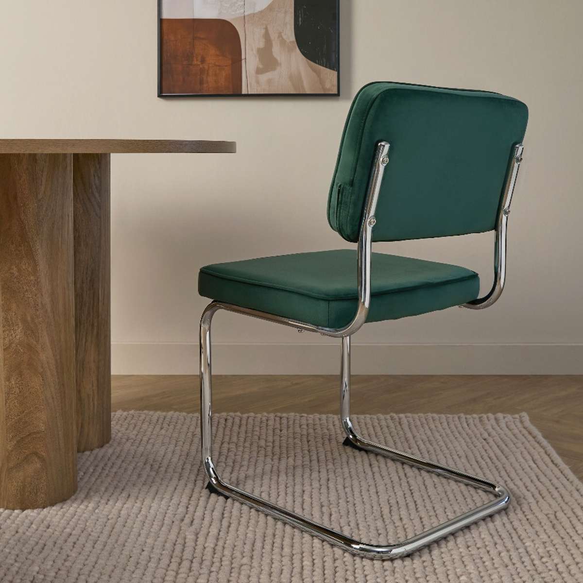 Marcel Chrome Dining Chair - Set of Two - Dark Green - Image 4
