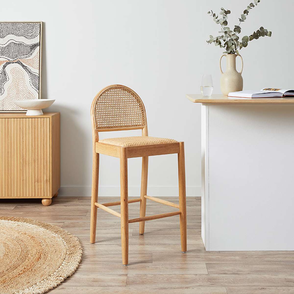 Mateo Bar Stool - Natural Set of Four Bundle - Image 2