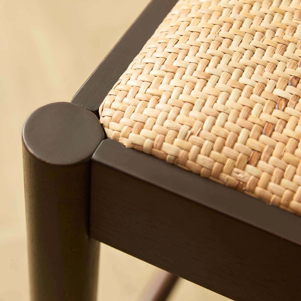 Mateo Curved Rattan Bar Stool - Walnut - Image 5