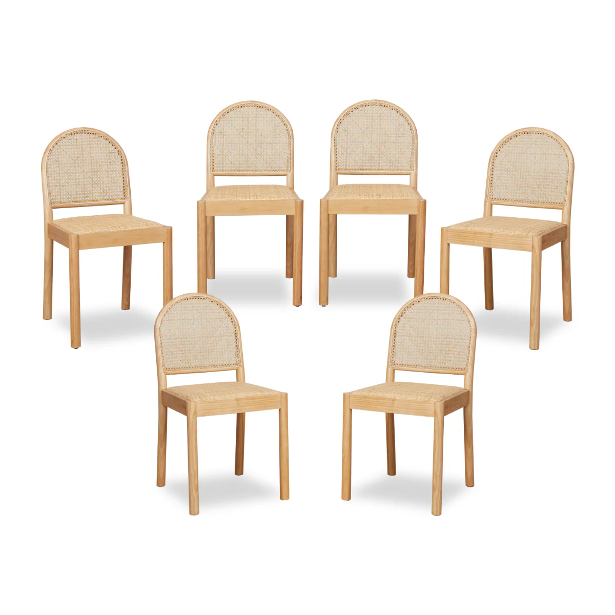 Mateo Dining Chair - Natural Set of Six Bundle