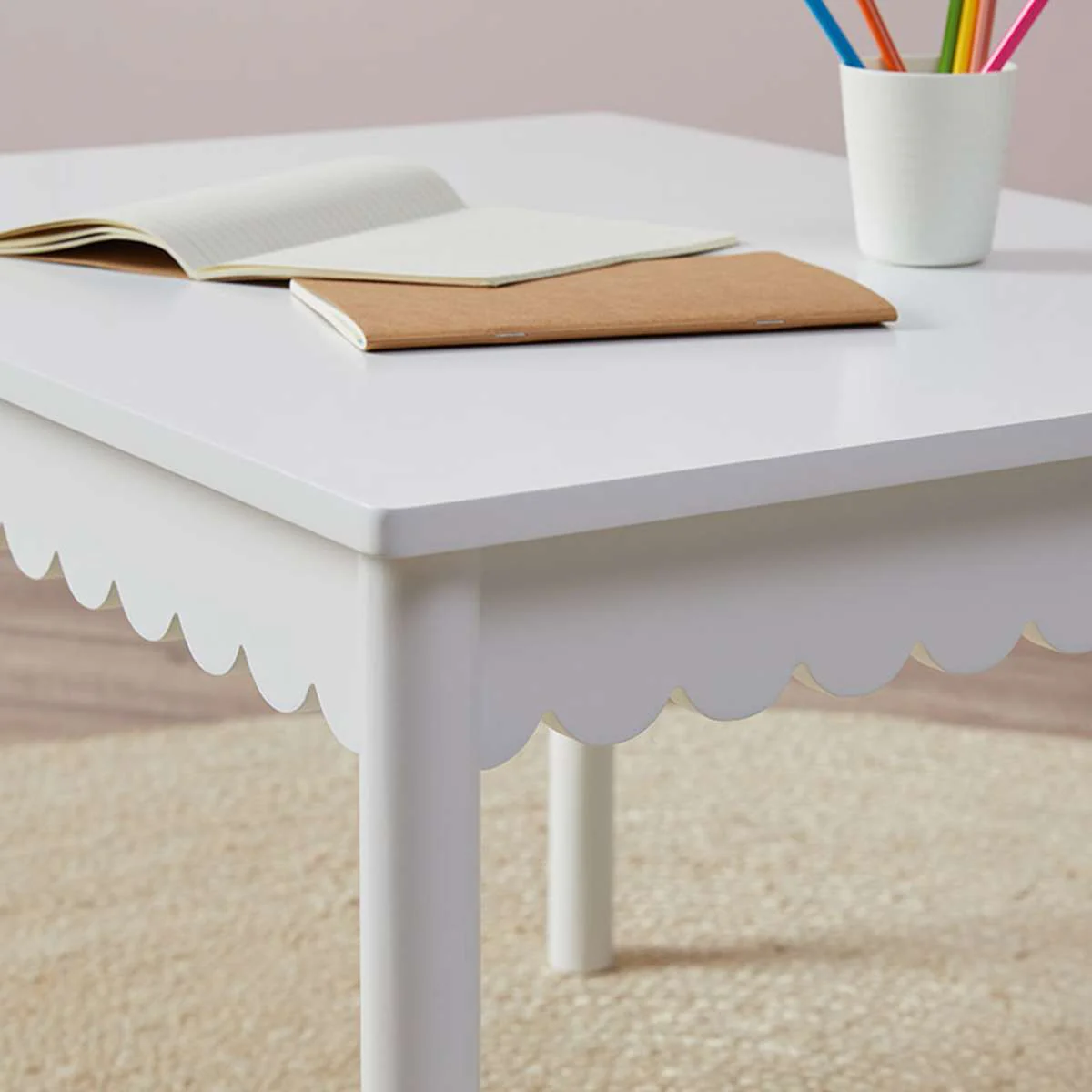 Mini Maisie Scalloped Play Table - White - Image 2