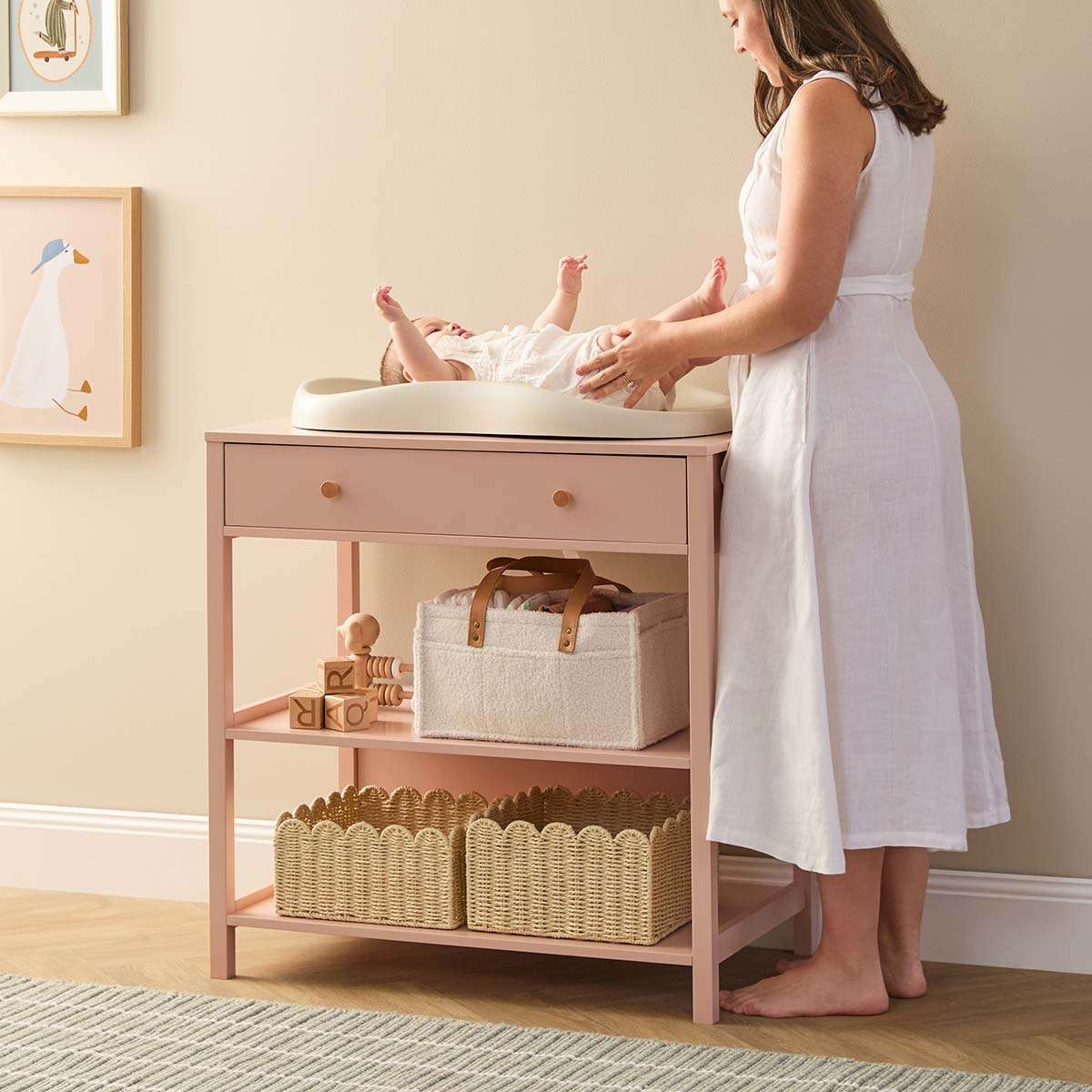 Mocka Change Table With Removable Top - Pink - Image 3