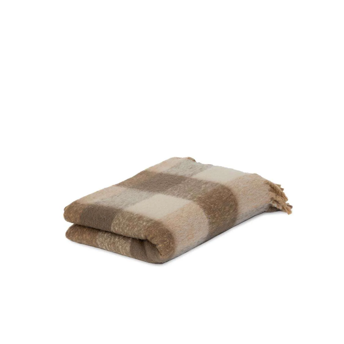 Mocka Check Throw Blanket - Beige - Image 4
