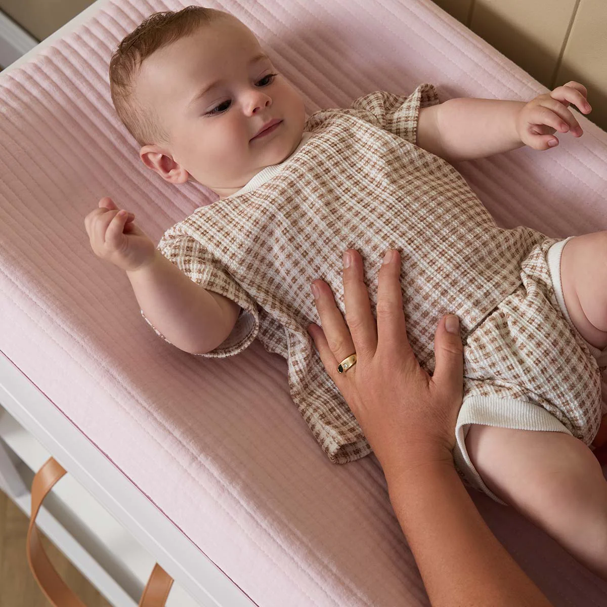 Mocka Cotton Change Mat Cover - Blush Pink