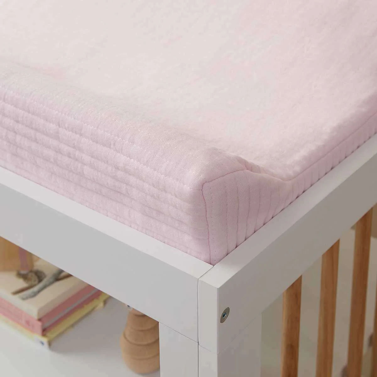 Mocka Cotton Change Mat Cover - Blush Pink - Image 5