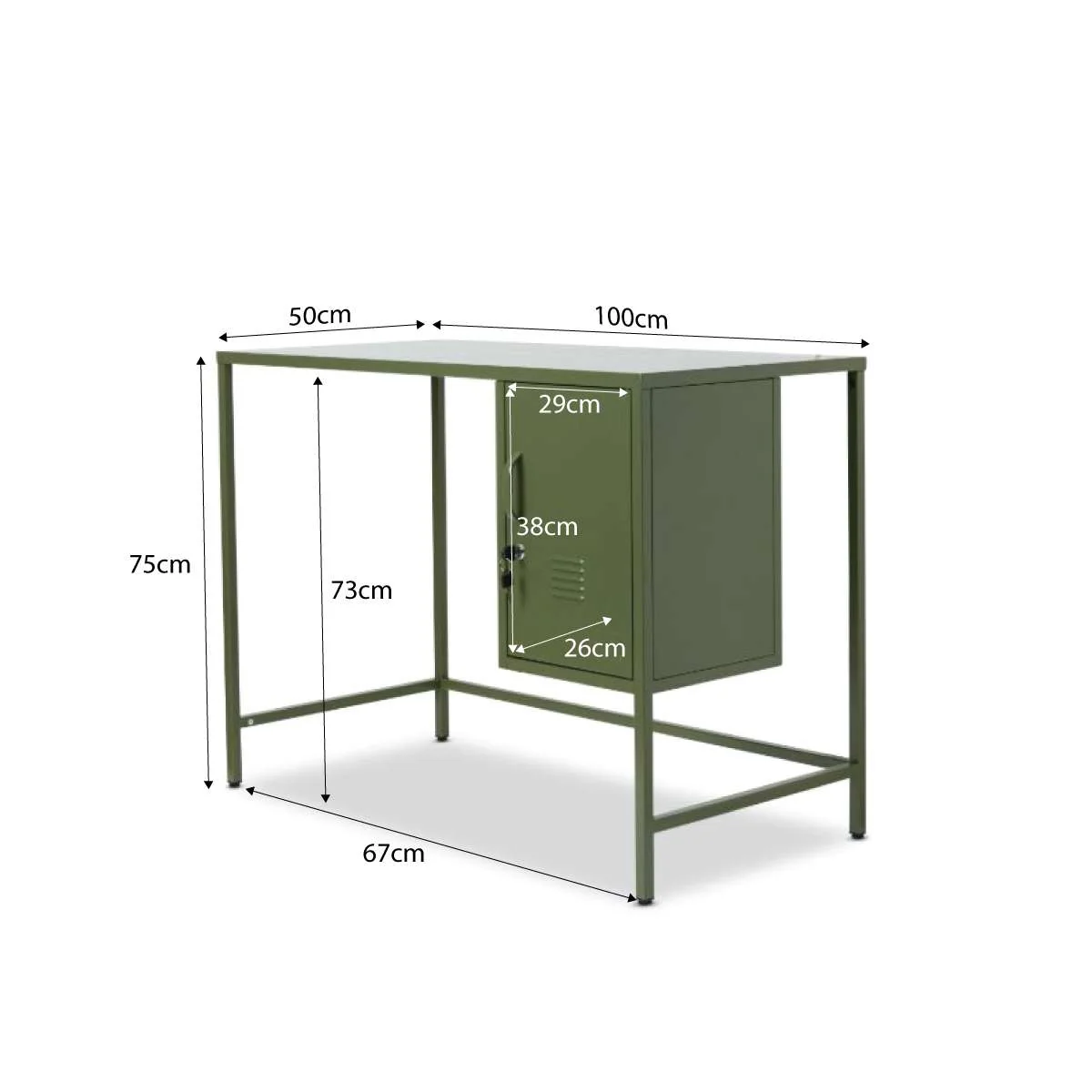Mocka Original Locker Desk - Khaki - Image 8