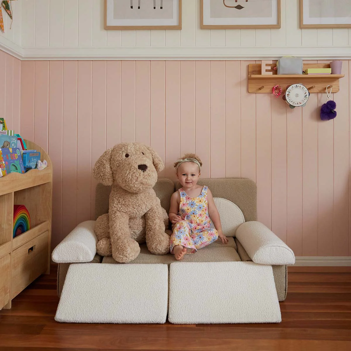 Modular Play Sofa - Cream/Beige Boucle