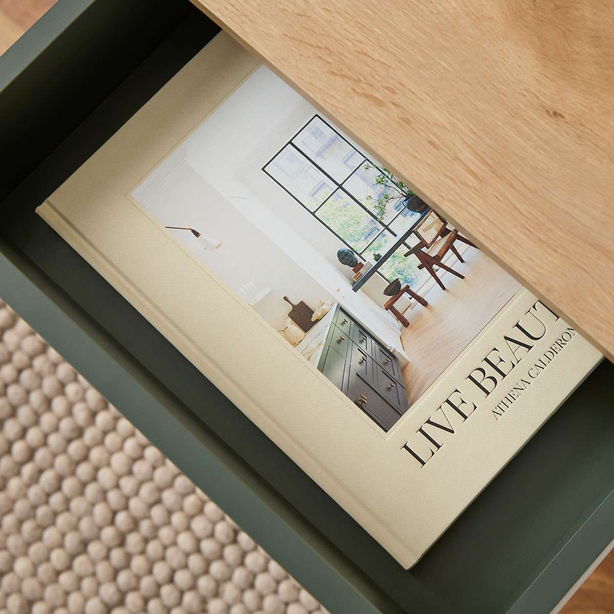 Murphy Bedside Table - Green/Natural - Image 2
