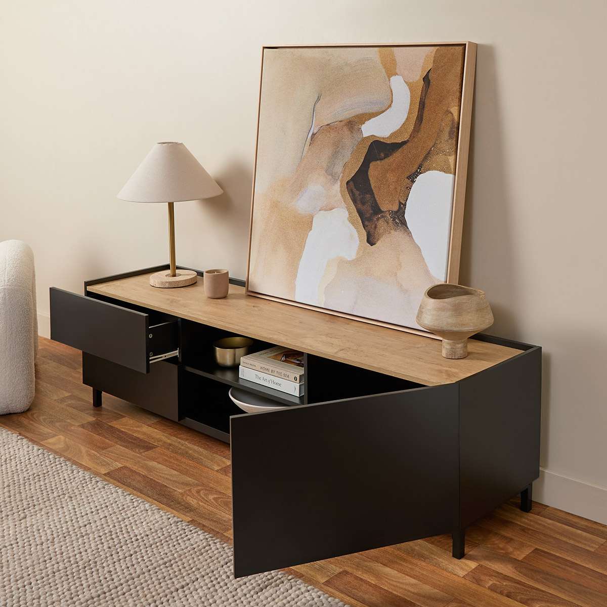 Murphy Entertainment Unit - Black/Natural - Image 5