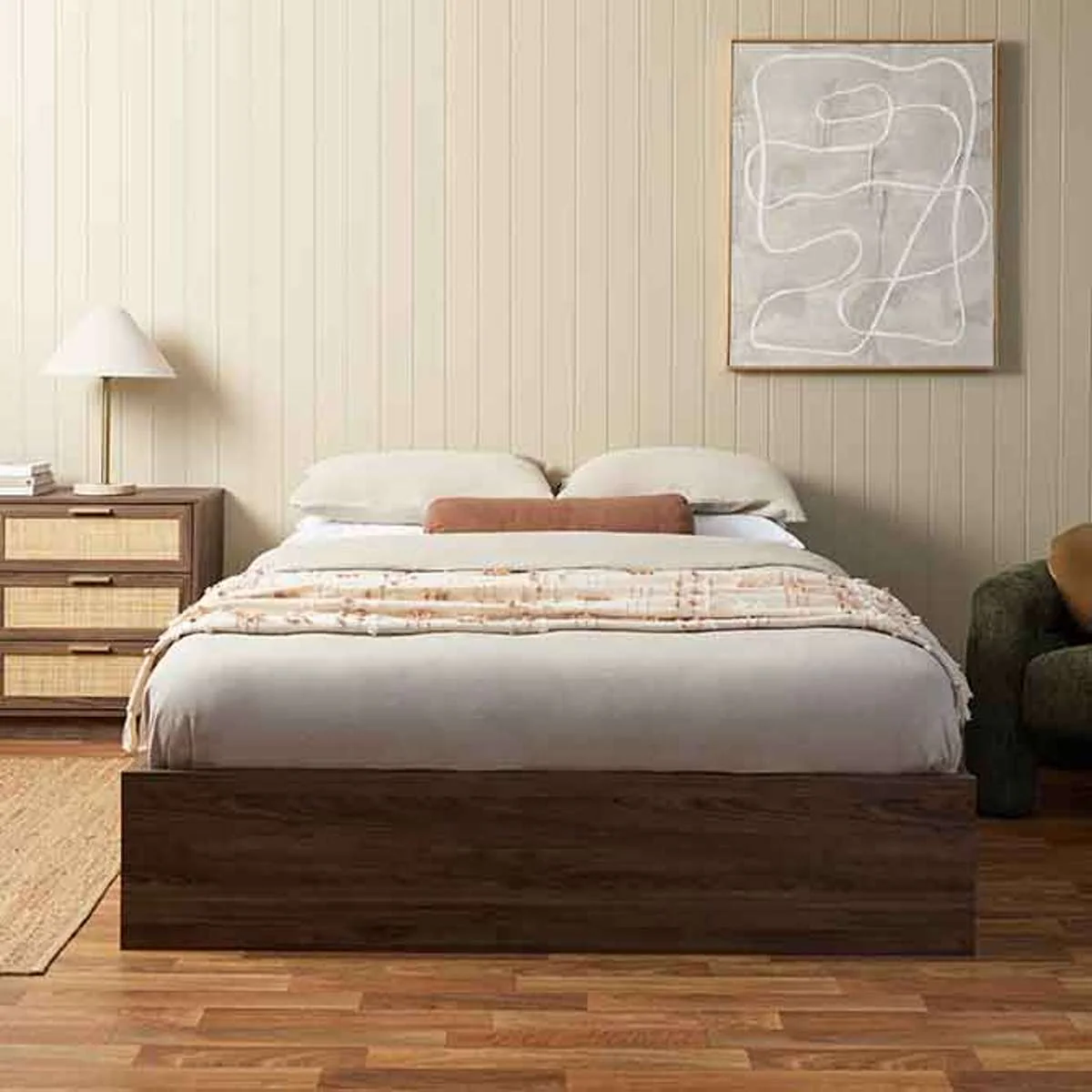 Noosa Rattan Queen Storage Bed Base - Walnut - Image 4