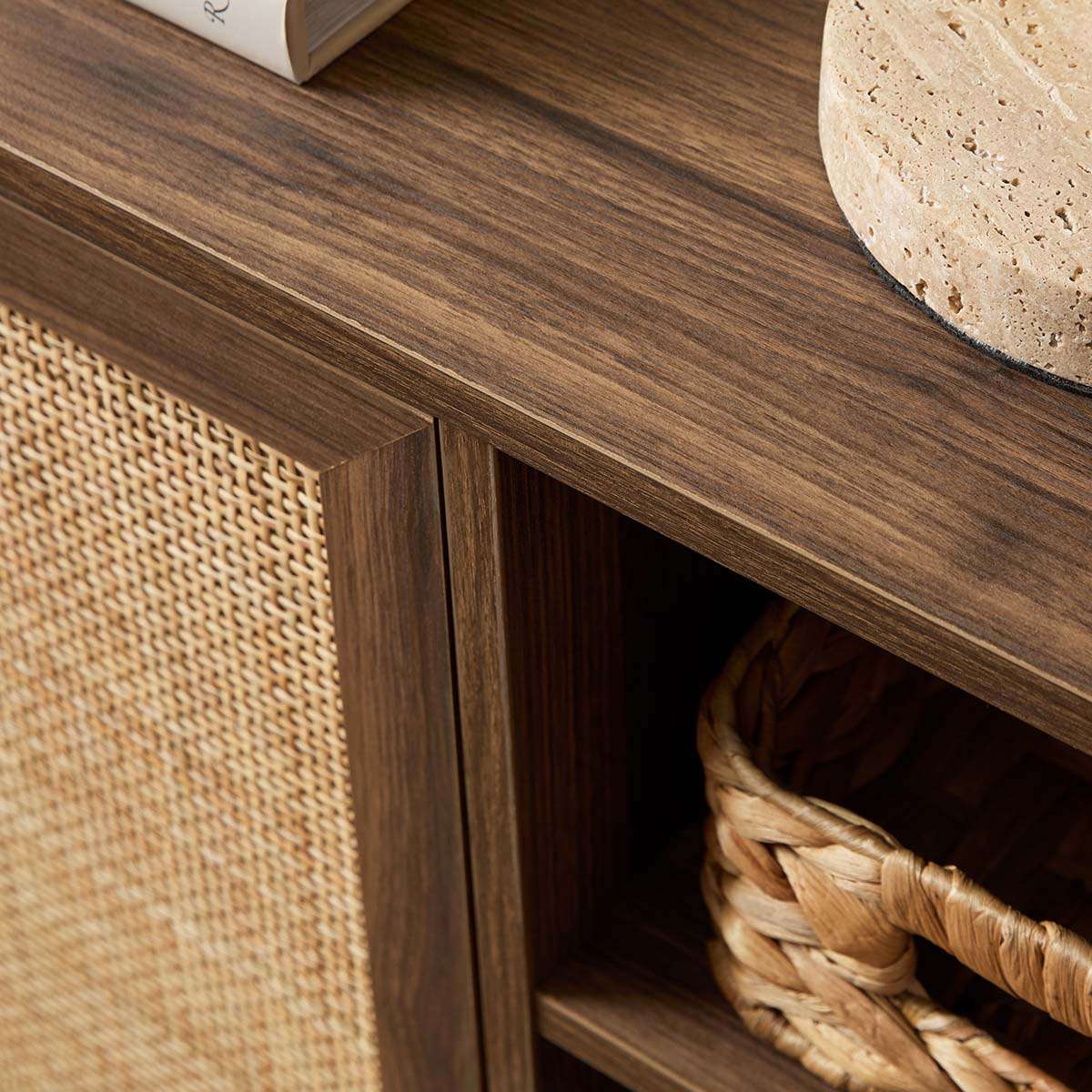 Noosa Rattan Shoe Cabinet - Walnut - Image 5