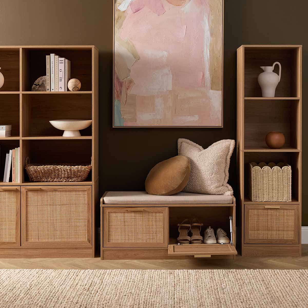 Noosa Rattan Storage Bench Seat - Natural - Image 3