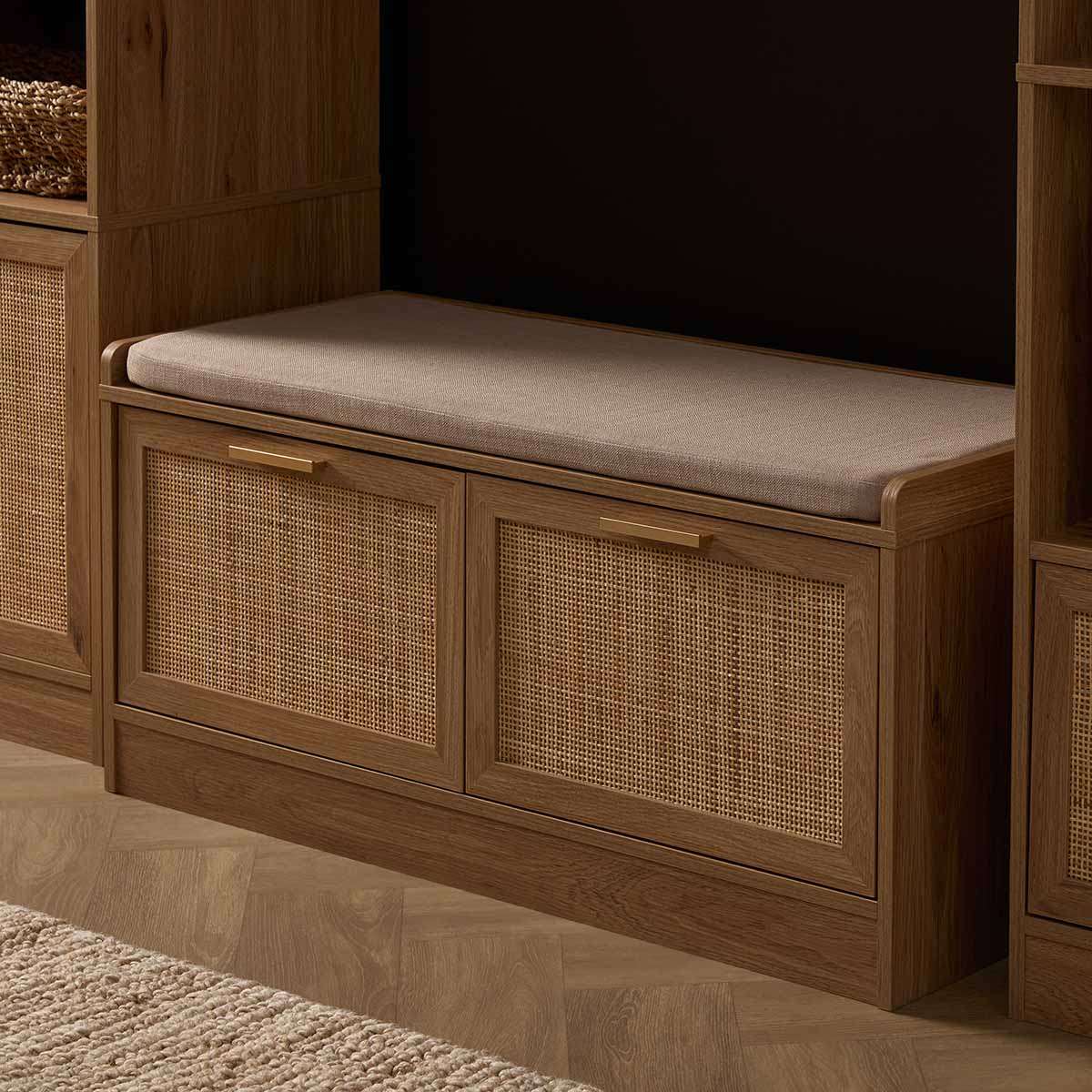 Noosa Rattan Storage Bench Seat - Natural - Image 4