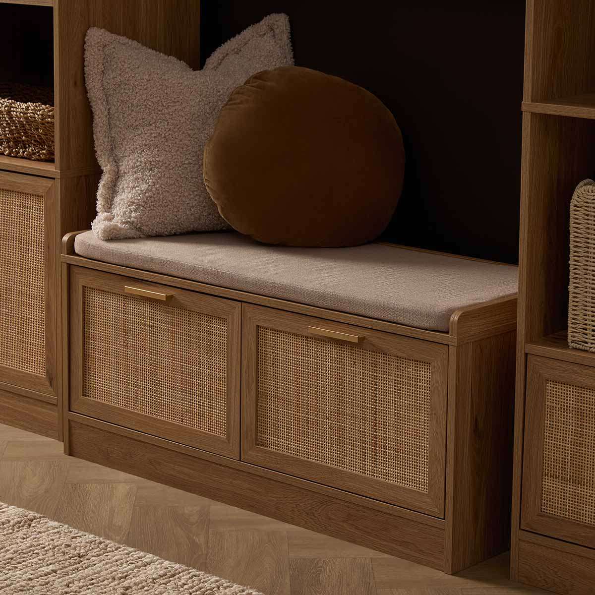 Noosa Rattan Storage Bench Seat - Natural - Image 5