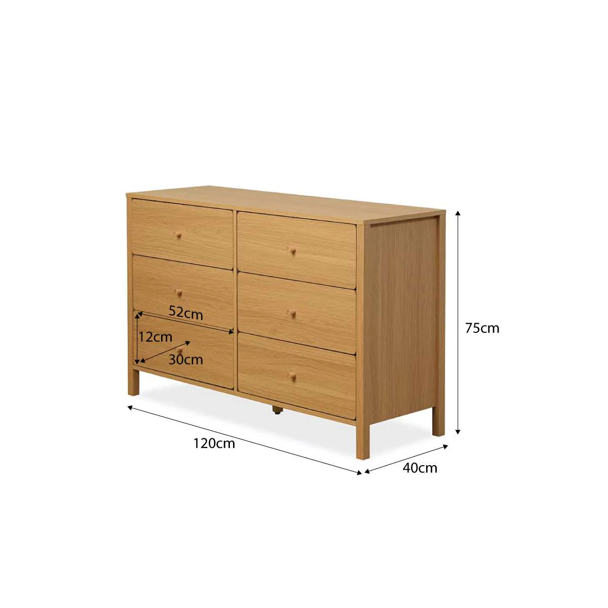 Ollie Six Drawer - Natural - Image 7