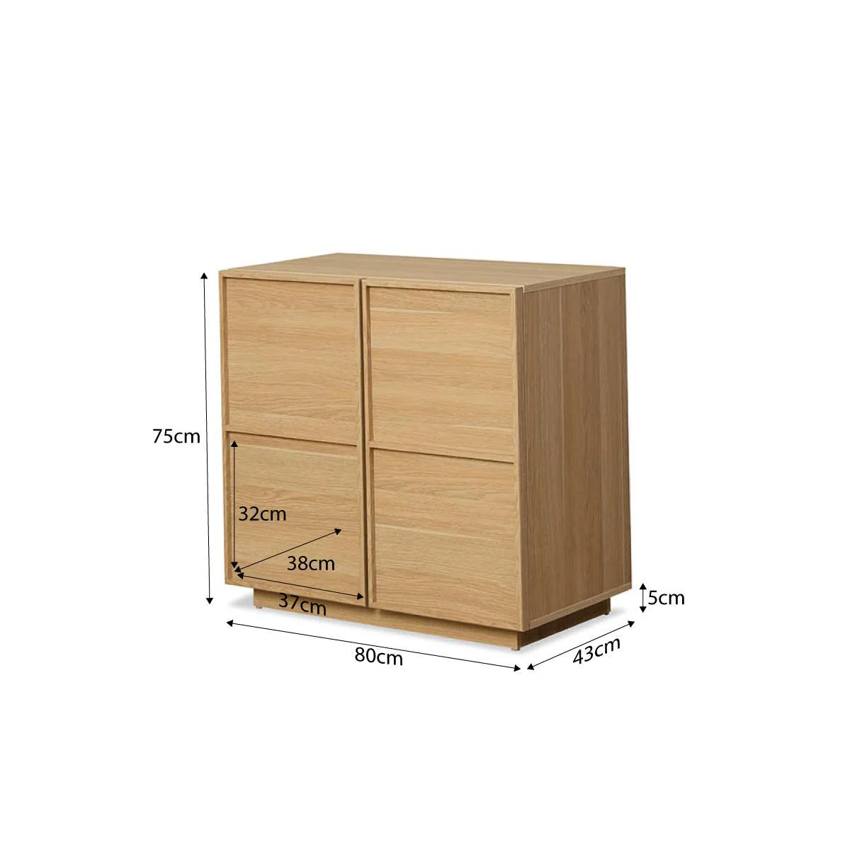 Osaka Two Door Cabinet - Natural - Image 7