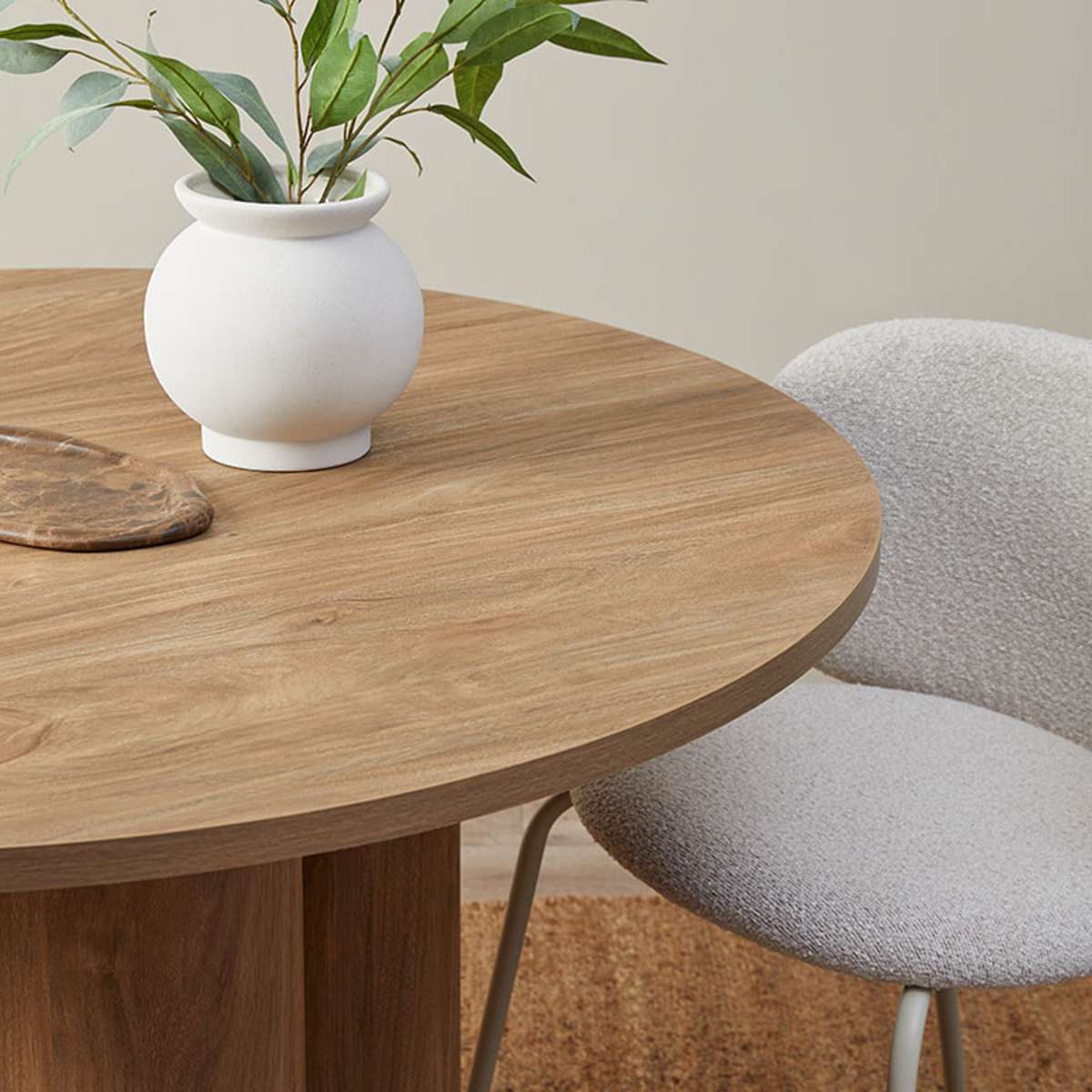 Otis Round Four Seater Dining Table - Pecan - Image 5