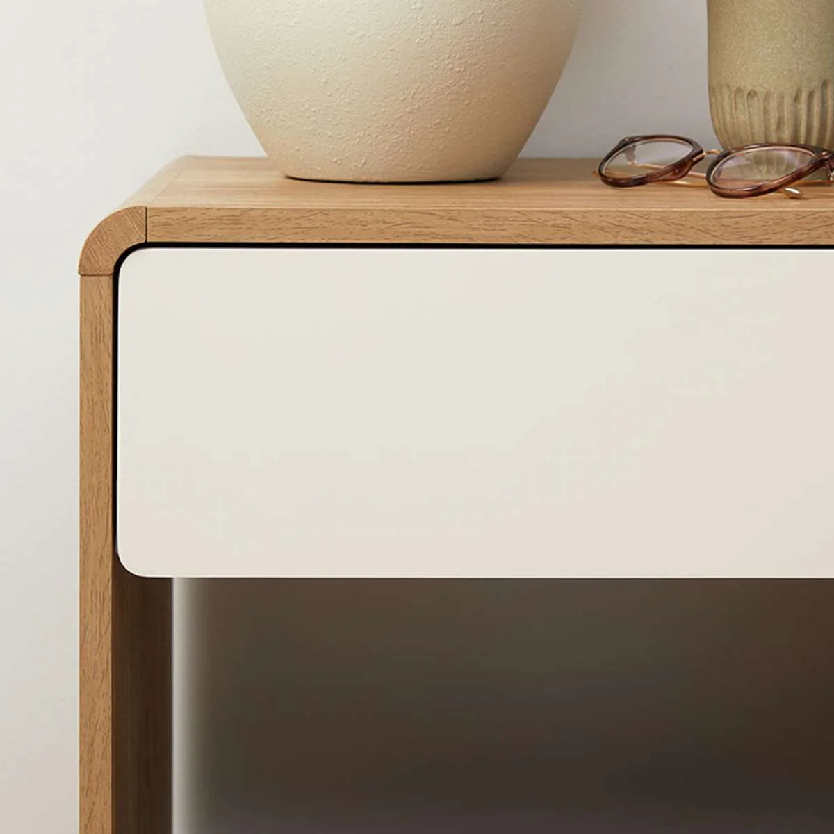 Owen Bedside Table - Pecan/Beige - Image 2
