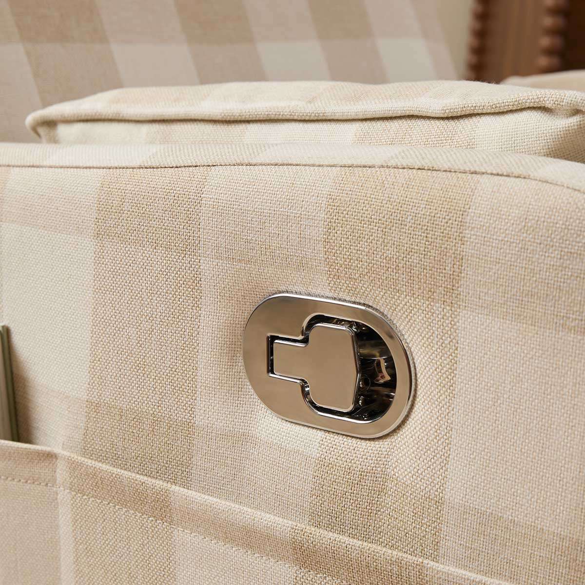 Penny Gingham Recliner And Swivel Chair - Cream - Image 10