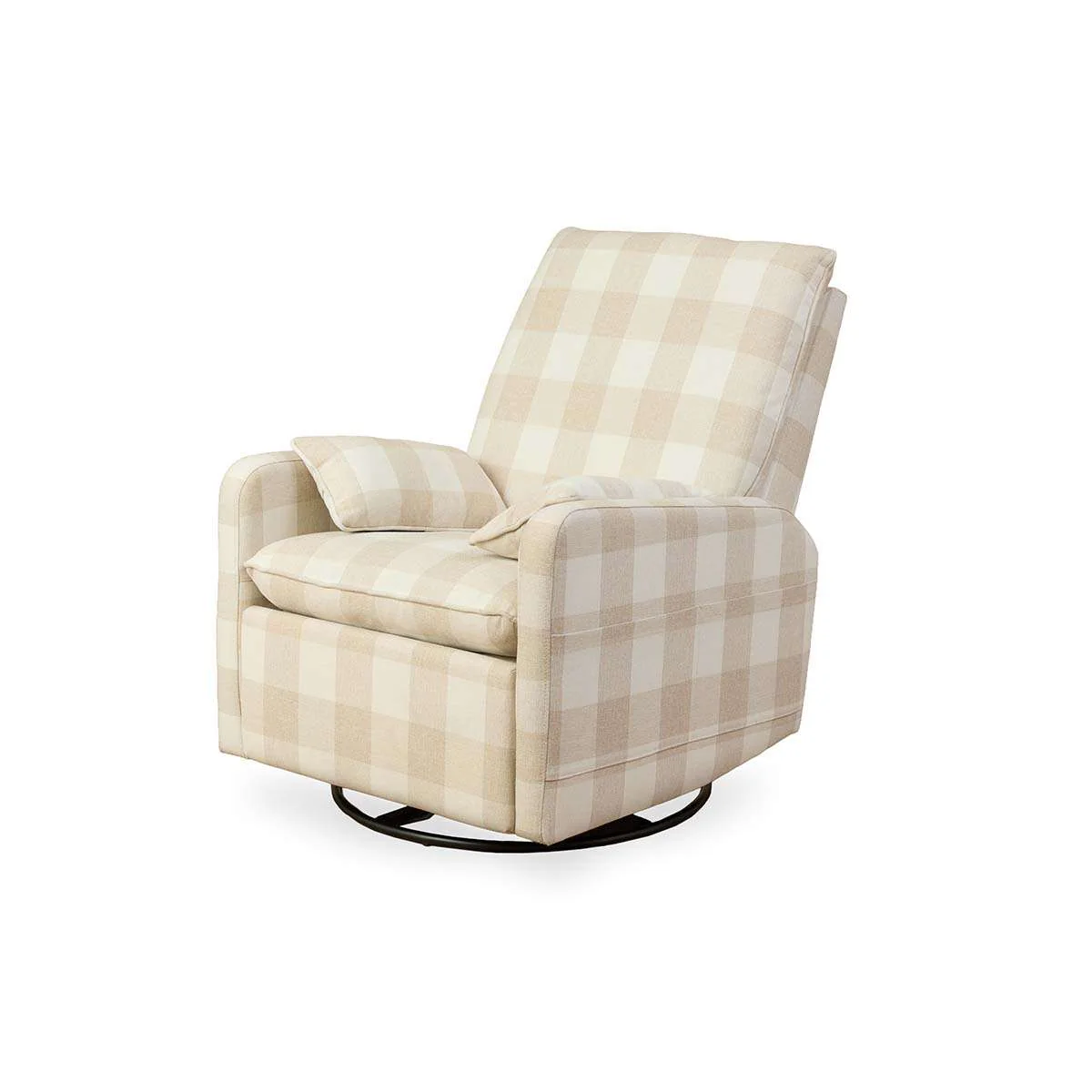 Penny Gingham Recliner And Swivel Chair - Cream - Image 15