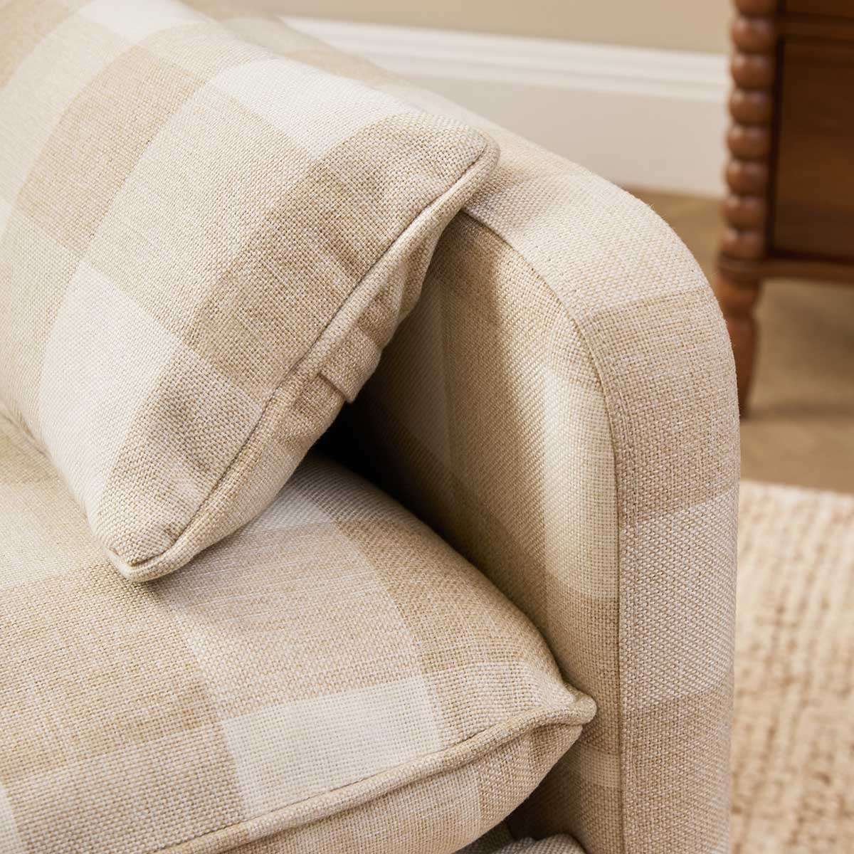 Penny Gingham Recliner And Swivel Chair - Cream - Image 9