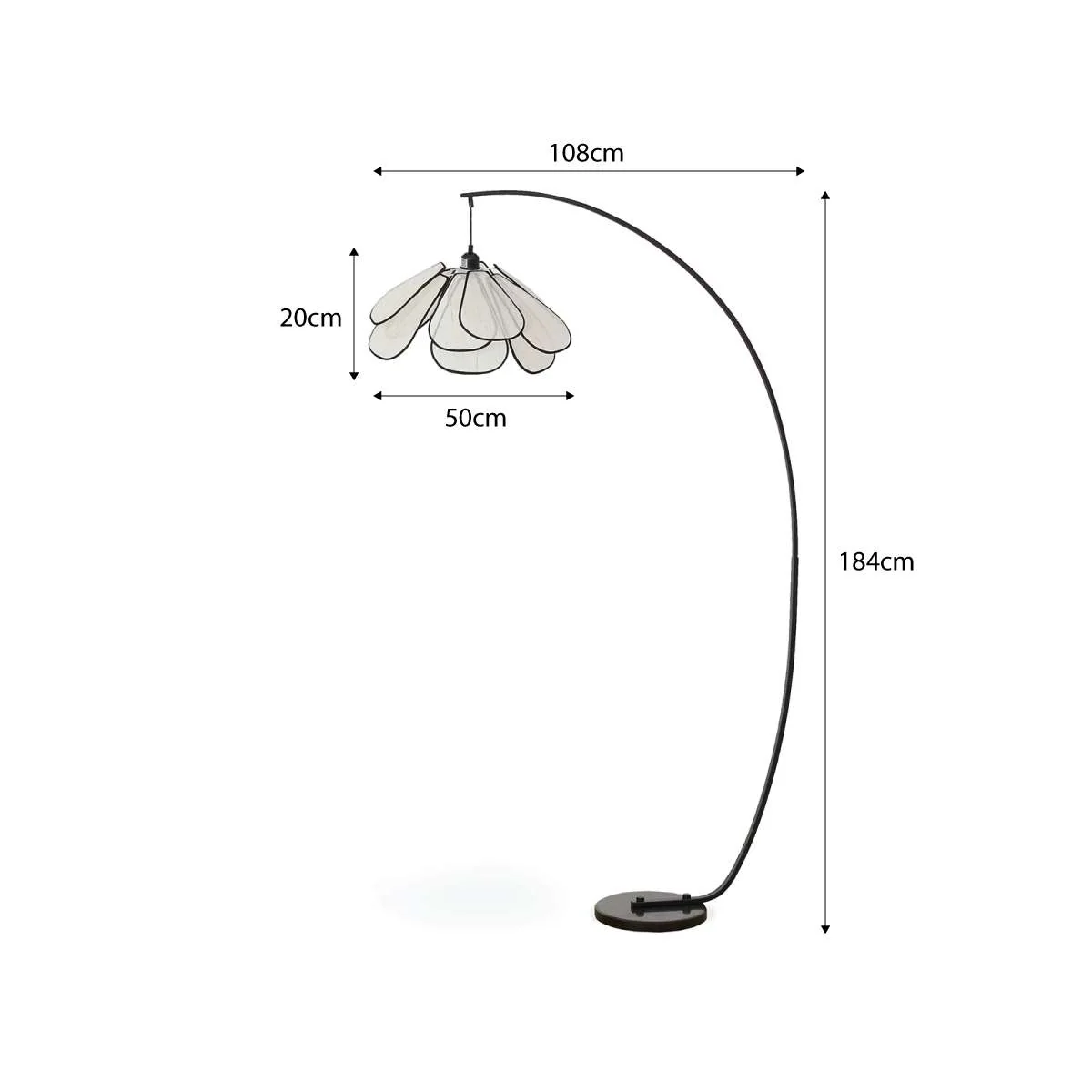Petal Arched Marble Base Floor Lamp - Image 11