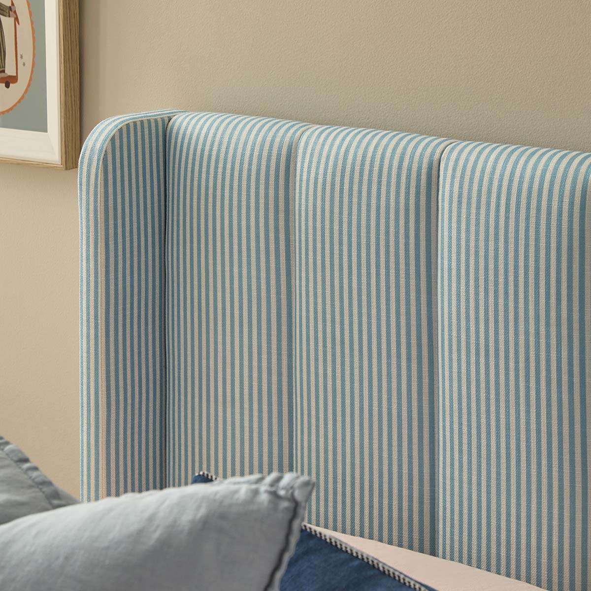 Quinn King Single Bed - Blue Stripe - Image 4