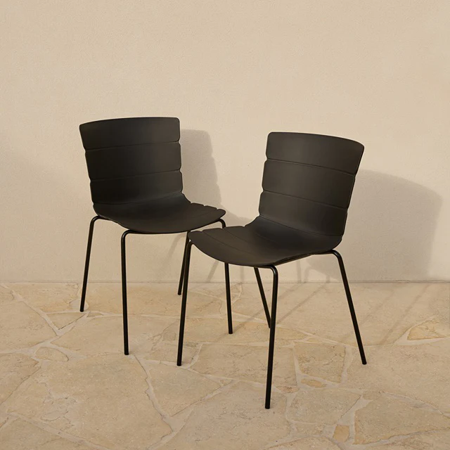 Ravello Indoor/Outdoor Dining Chair - Set of Two - Black