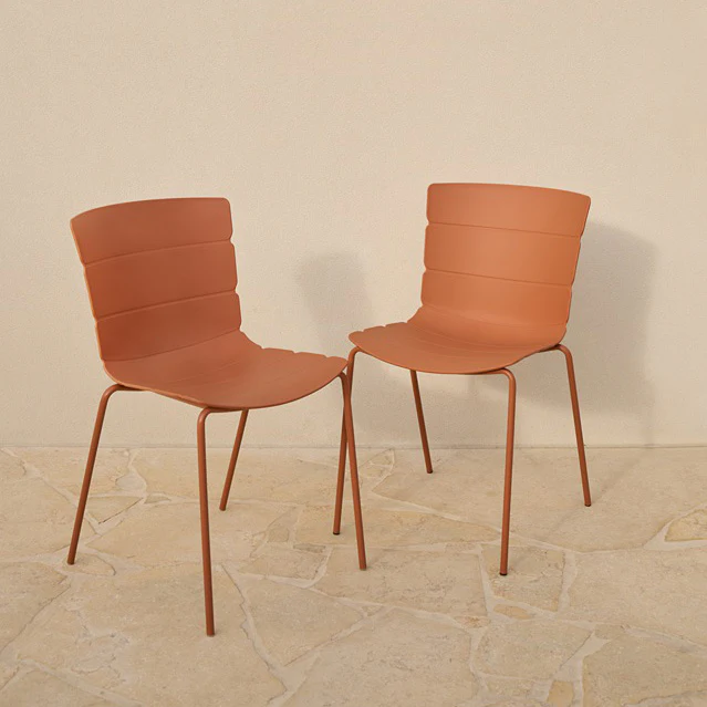 Ravello Indoor/Outdoor Dining Chair - Set of Two - Clay