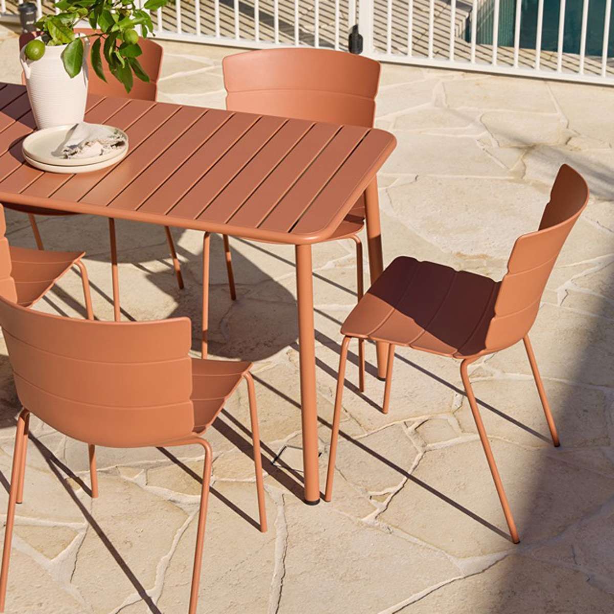Ravello Indoor/Outdoor Dining Chair - Set of Two - Clay - Image 2