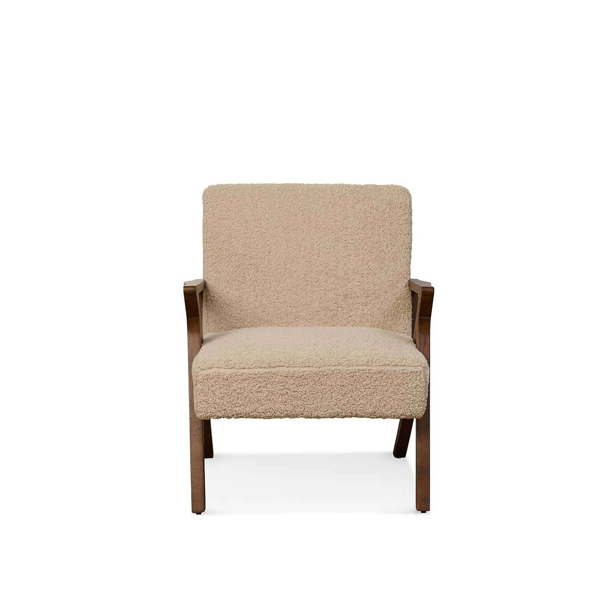 Ray Teddy Occasional Chair - Beige/Walnut - Image 10