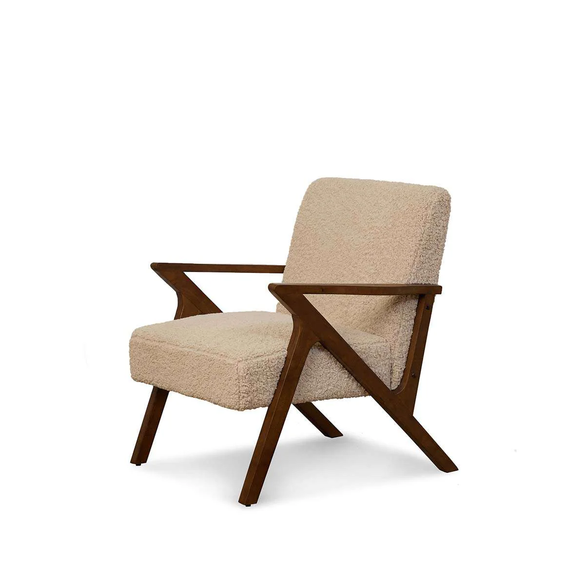 Ray Teddy Occasional Chair - Beige/Walnut - Image 11