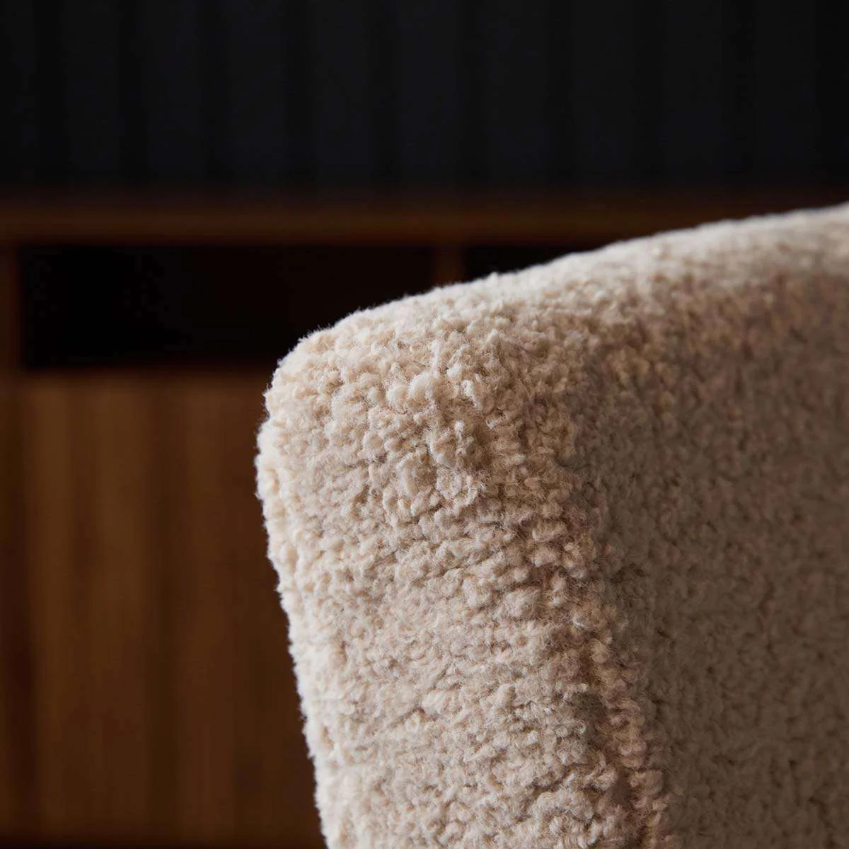 Ray Teddy Occasional Chair - Beige/Walnut - Image 4
