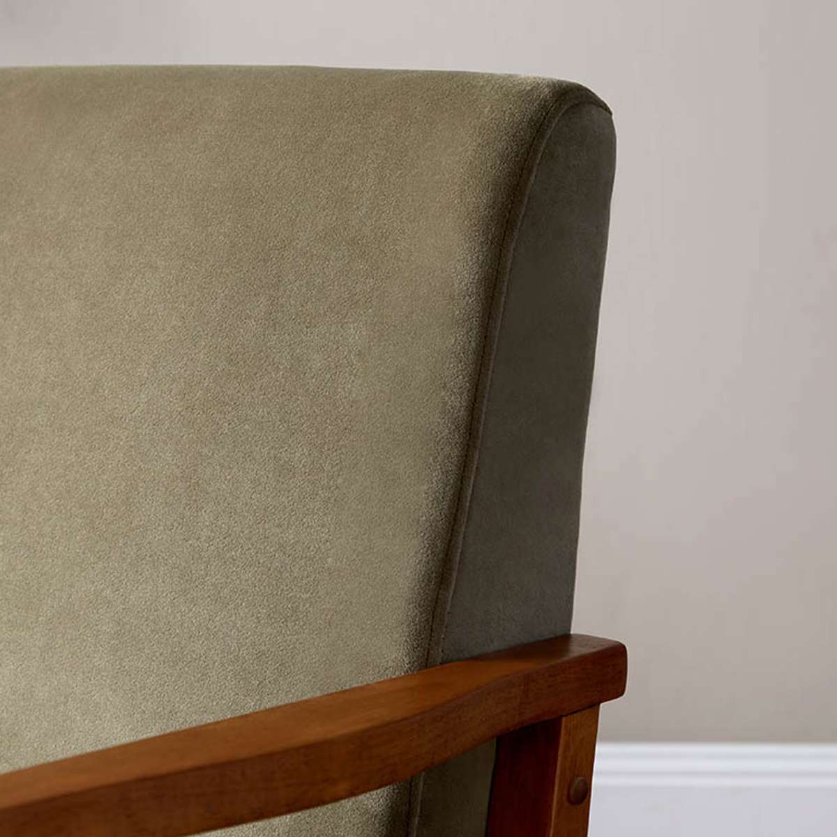 Ray Velvet Occasional Chair - Sage/Walnut - Image 2