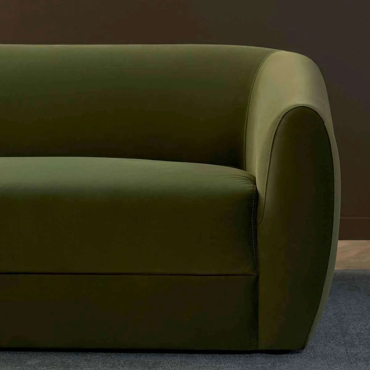 Reign 2.5 Seater Sofa - Olive Green Velvet - Image 2