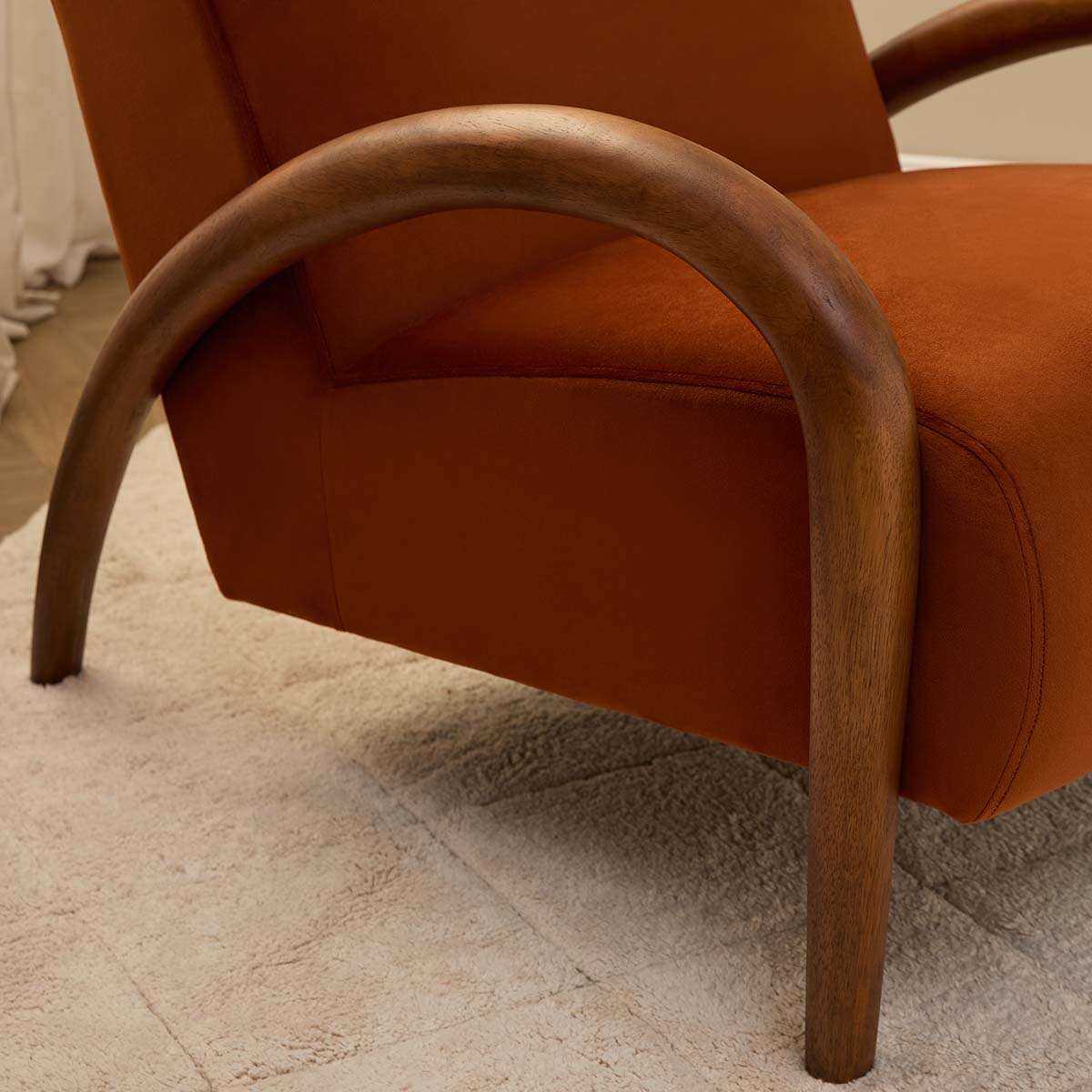 Richie Occasional Chair - Rust/Walnut - Image 5
