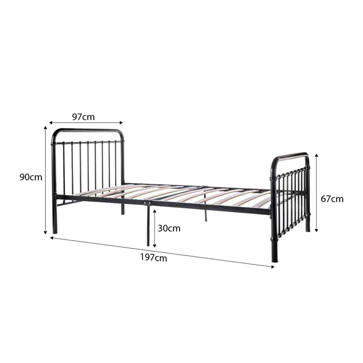 Sonata Single Bed Black + Mattress Bundle - Image 4
