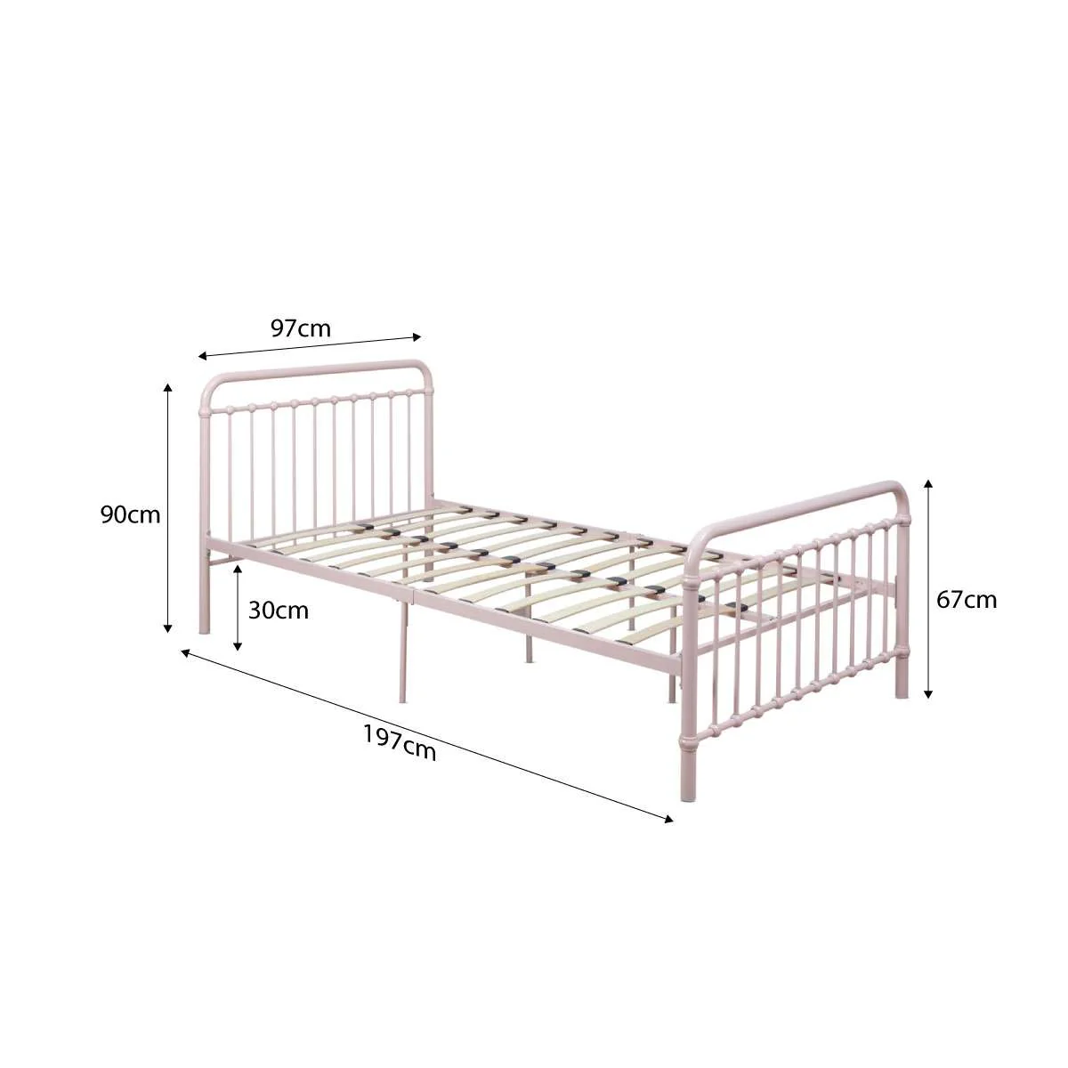 Sonata Single Bed Pink + Mattress Bundle - Image 4