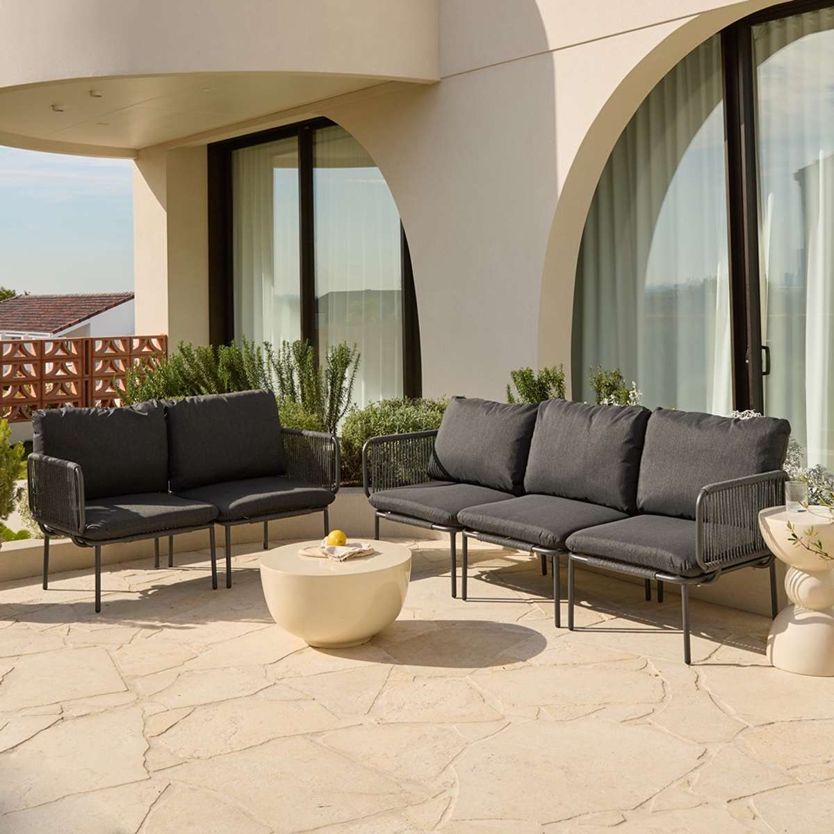 Sorrento Outdoor Three Seater Sofa - Charcoal - Image 3