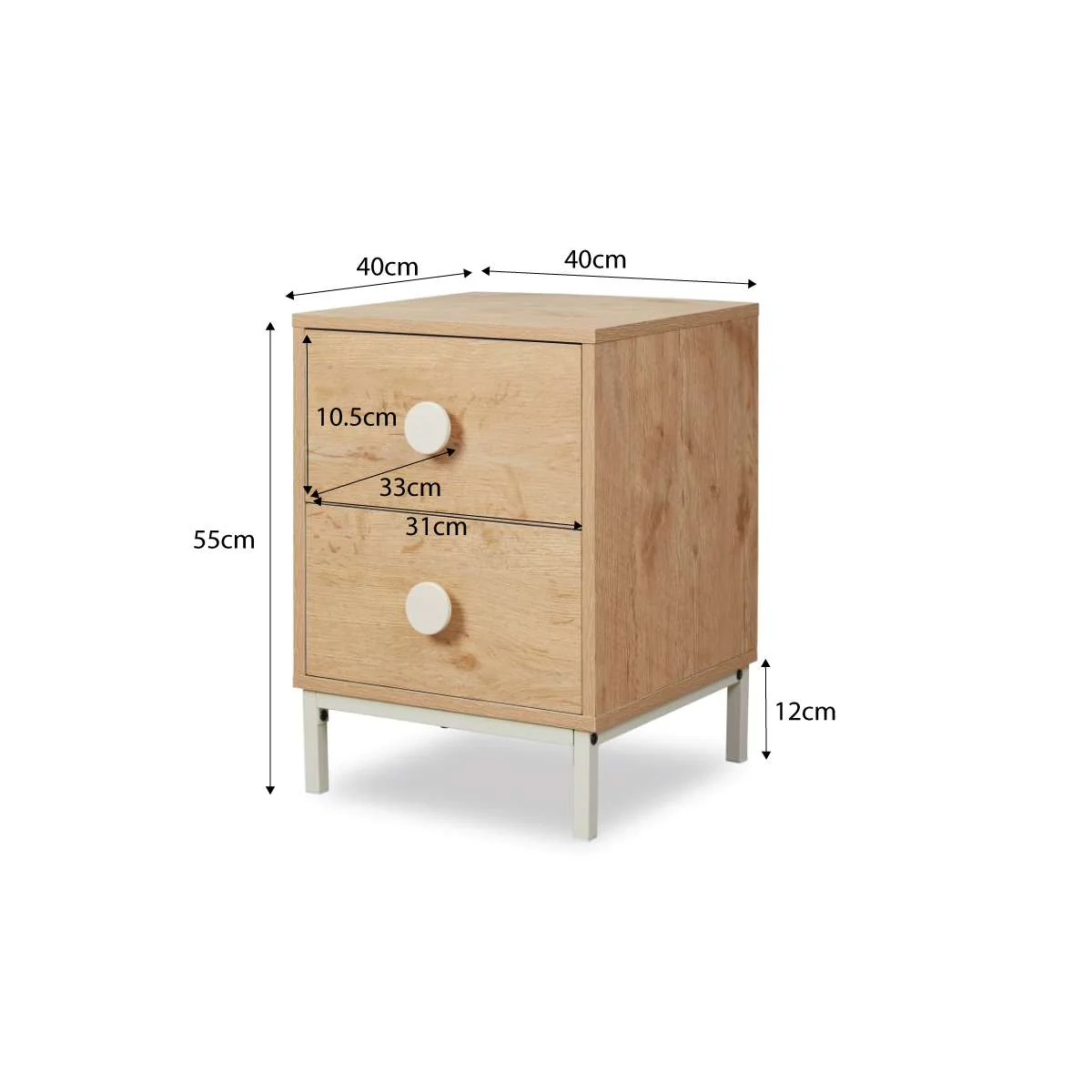 Spotty Bedside Table - Cream - Image 12