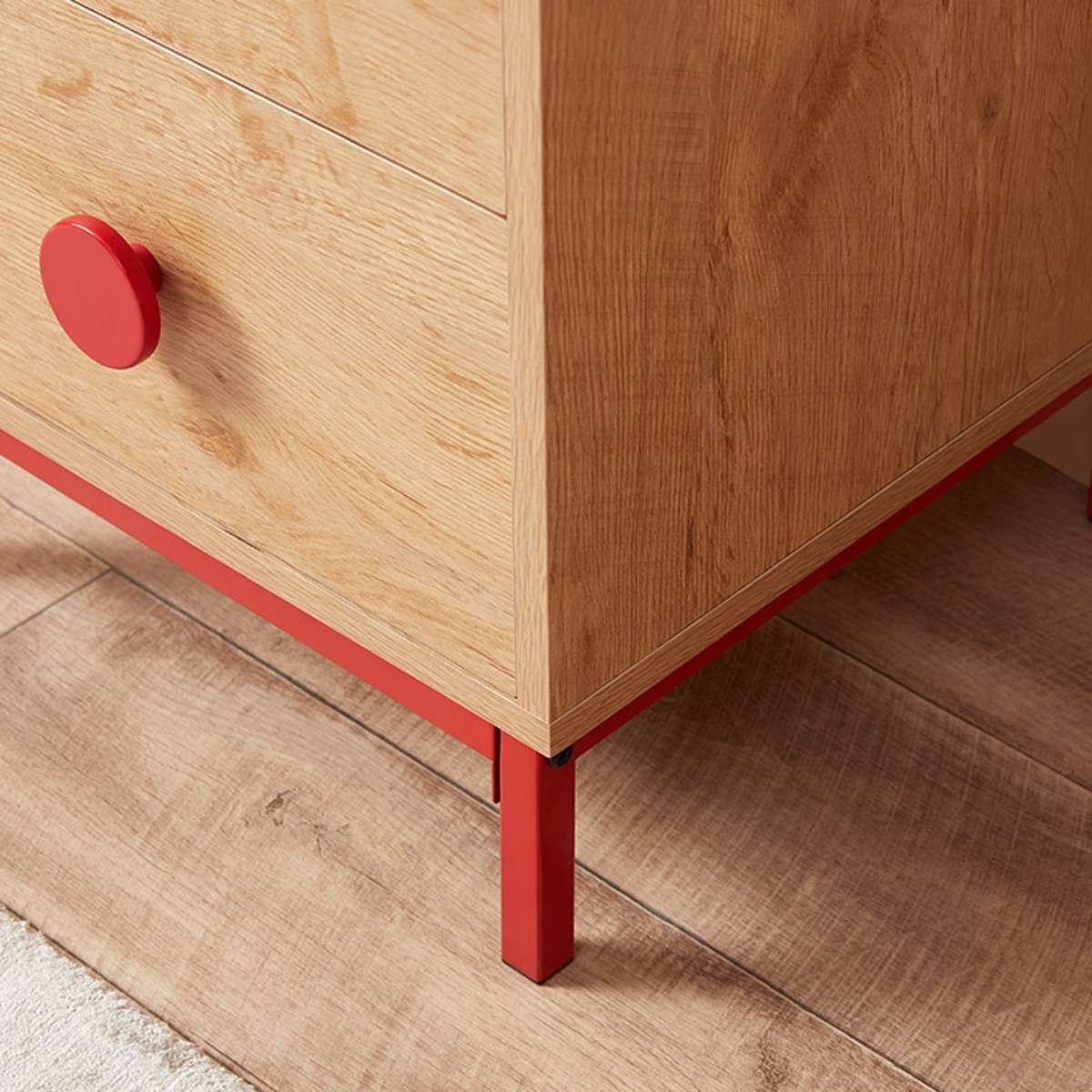 Spotty Bedside Table - Red - Image 7