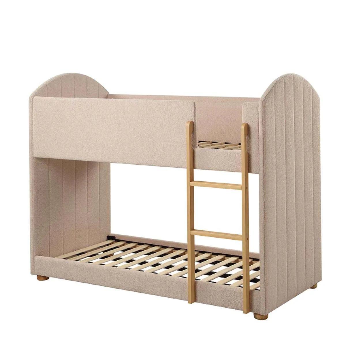 Teddy Bunk Bed + Mattresses Bundle - Beige - Image 4