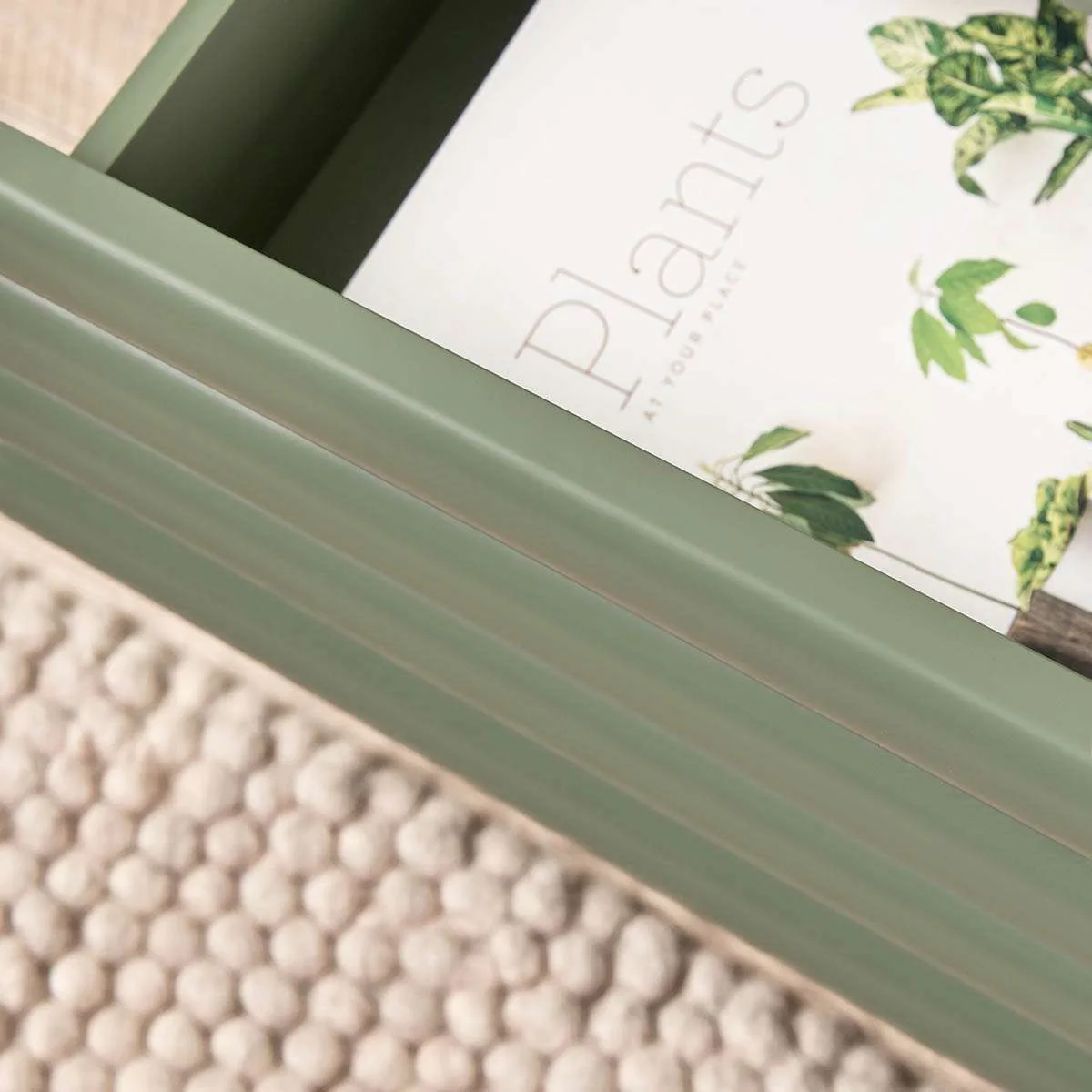 Theodore Ribbed Bedside Table - Green - Image 6
