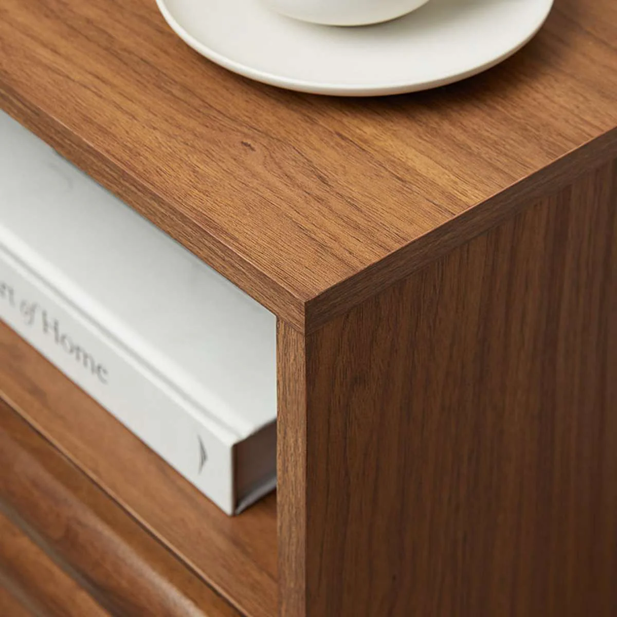 Theodore Ribbed Bedside Table - Walnut - Image 4