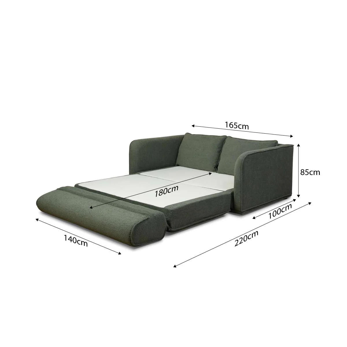 Tobie 2 Seater Sofa Bed - Dark Green - Image 16