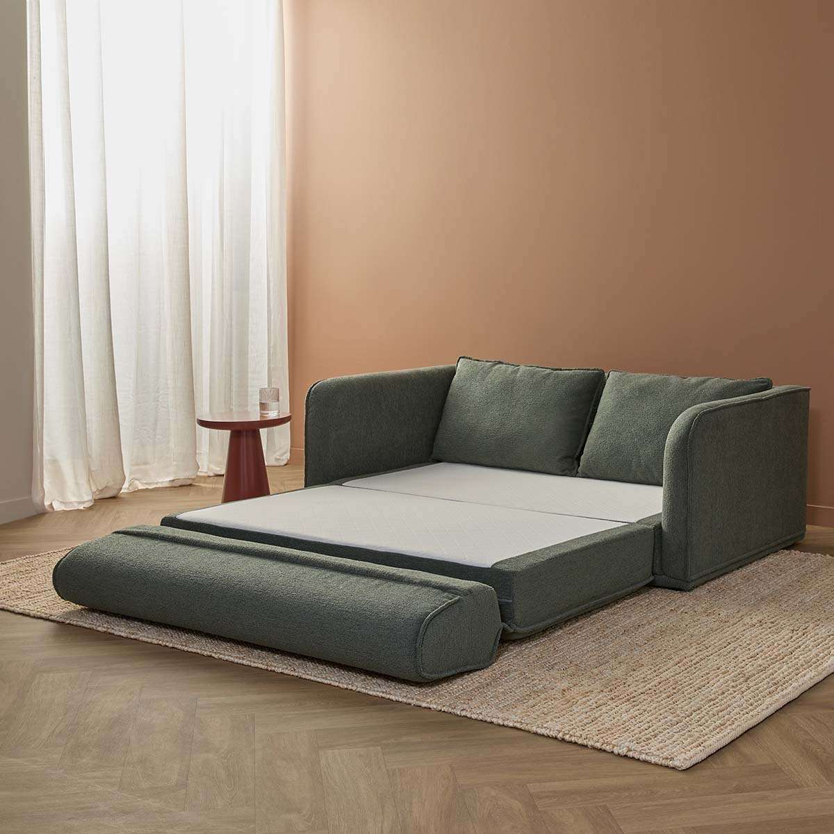 Tobie 2 Seater Sofa Bed - Dark Green - Image 4
