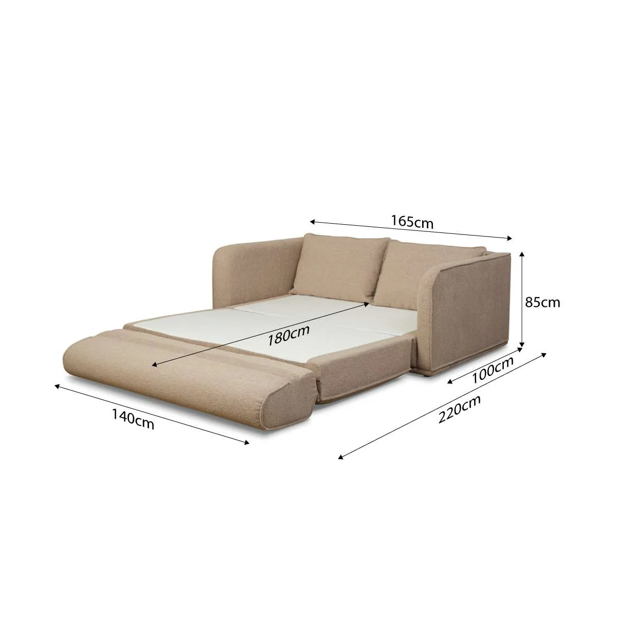 Tobie 2 Seater Sofa Bed - Natural - Image 16