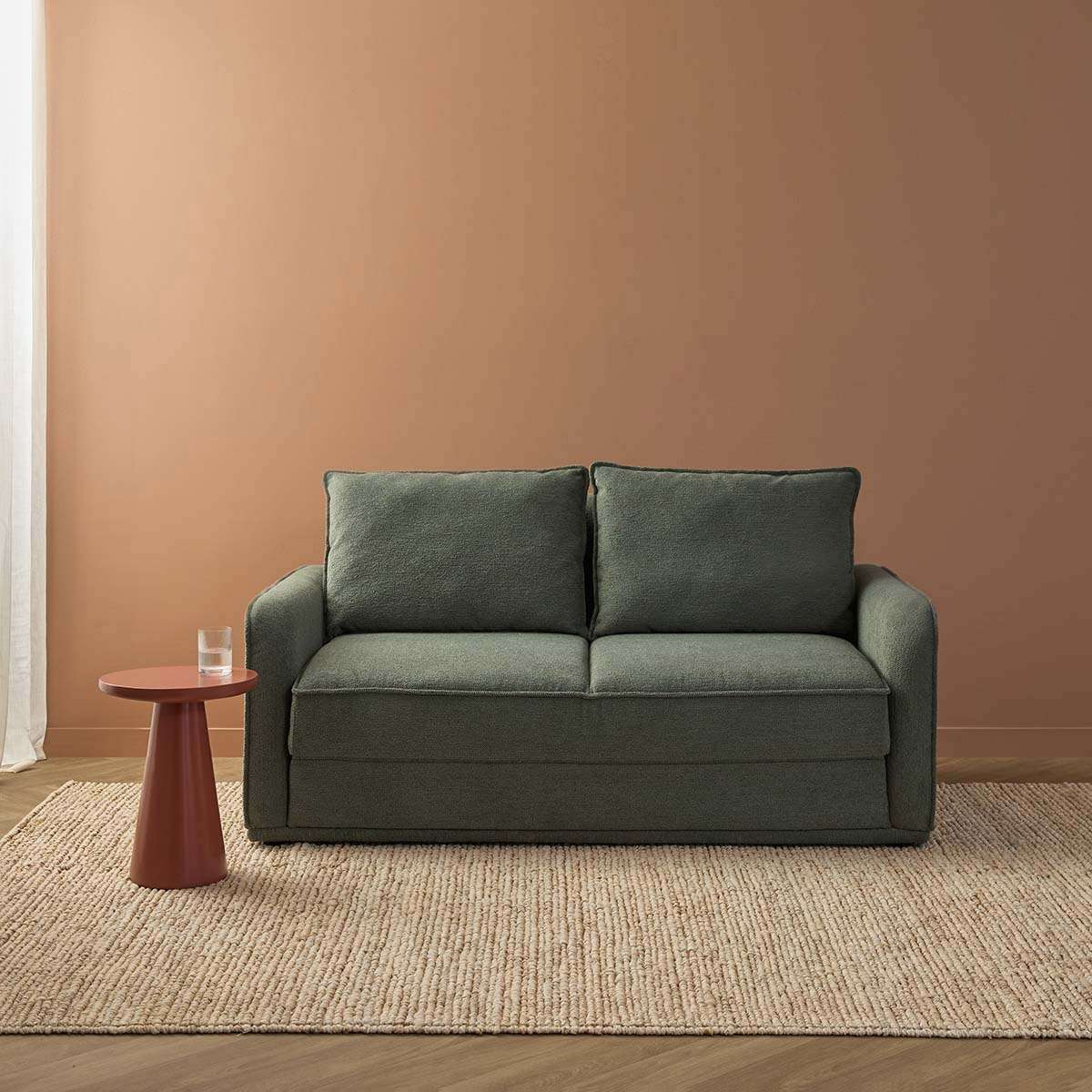 Tobie 2 Seater Sofa Bed - Dark Green - Image 5