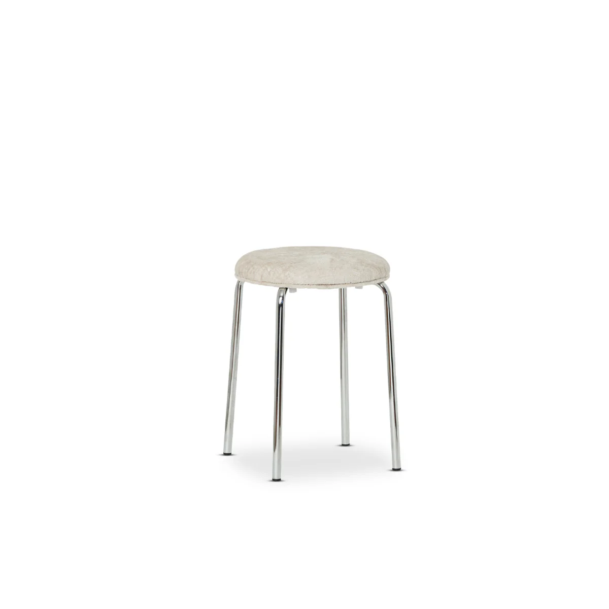 Vivi Chrome Stool - Cream Chenille - Image 6