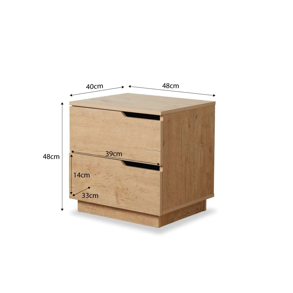 Zack Two Drawer Bedside Table - Natural Bundle - Image 3